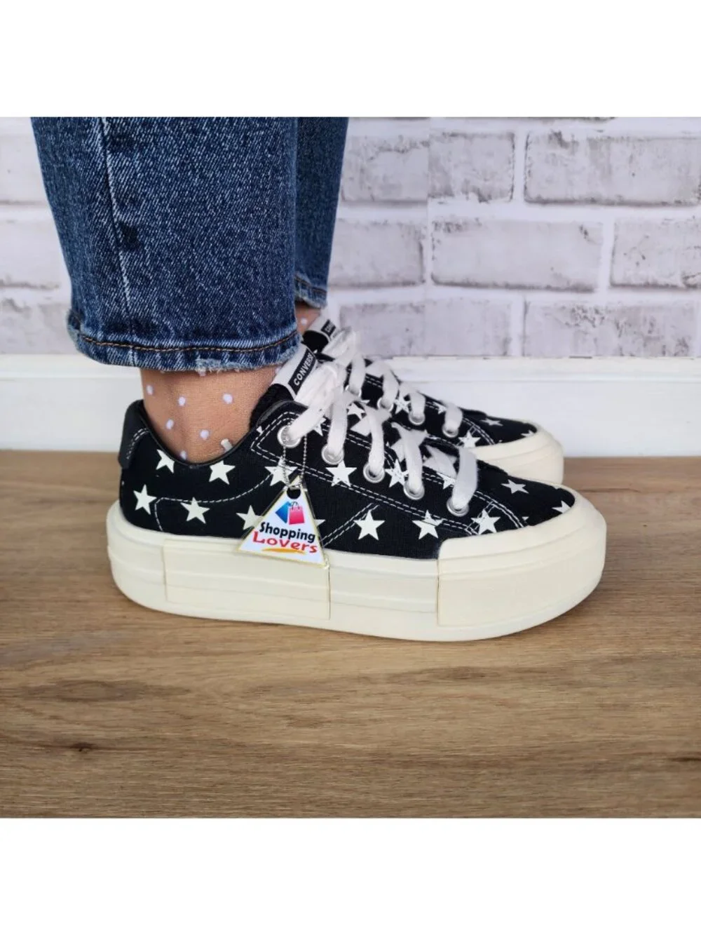 ⭐Converse Chuck Taylor Cruise Stars Platform 10 Womens Shoes Black Beige A15497C